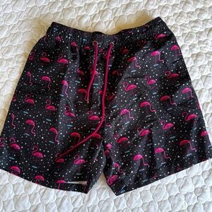 Flamingo Swim Trunks Lined in Black Men's‎ Size Small